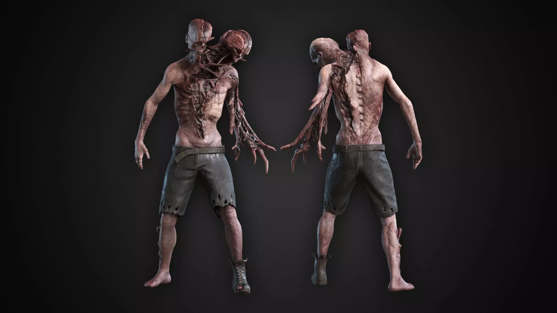 Necromorph Low-poly 3D model_0