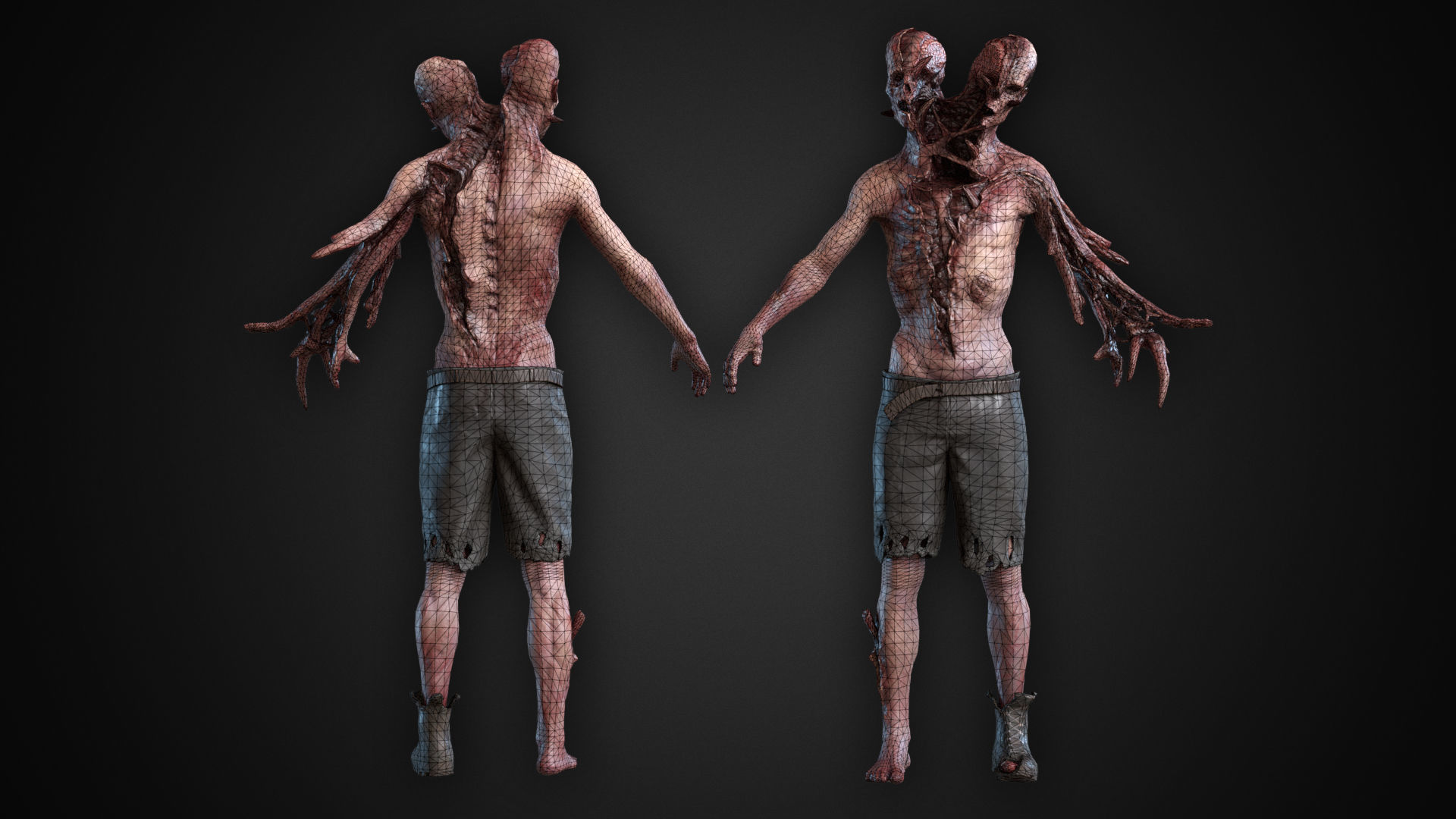 Necromorph Low-poly 3D model_4