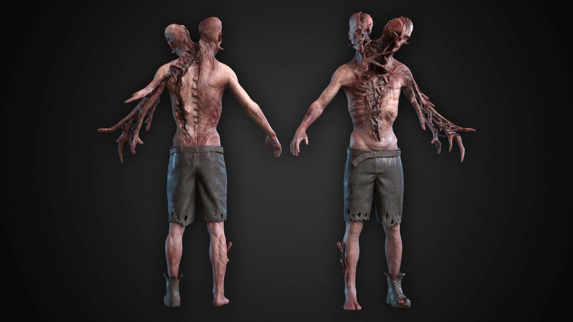 Necromorph Low-poly 3D model_3