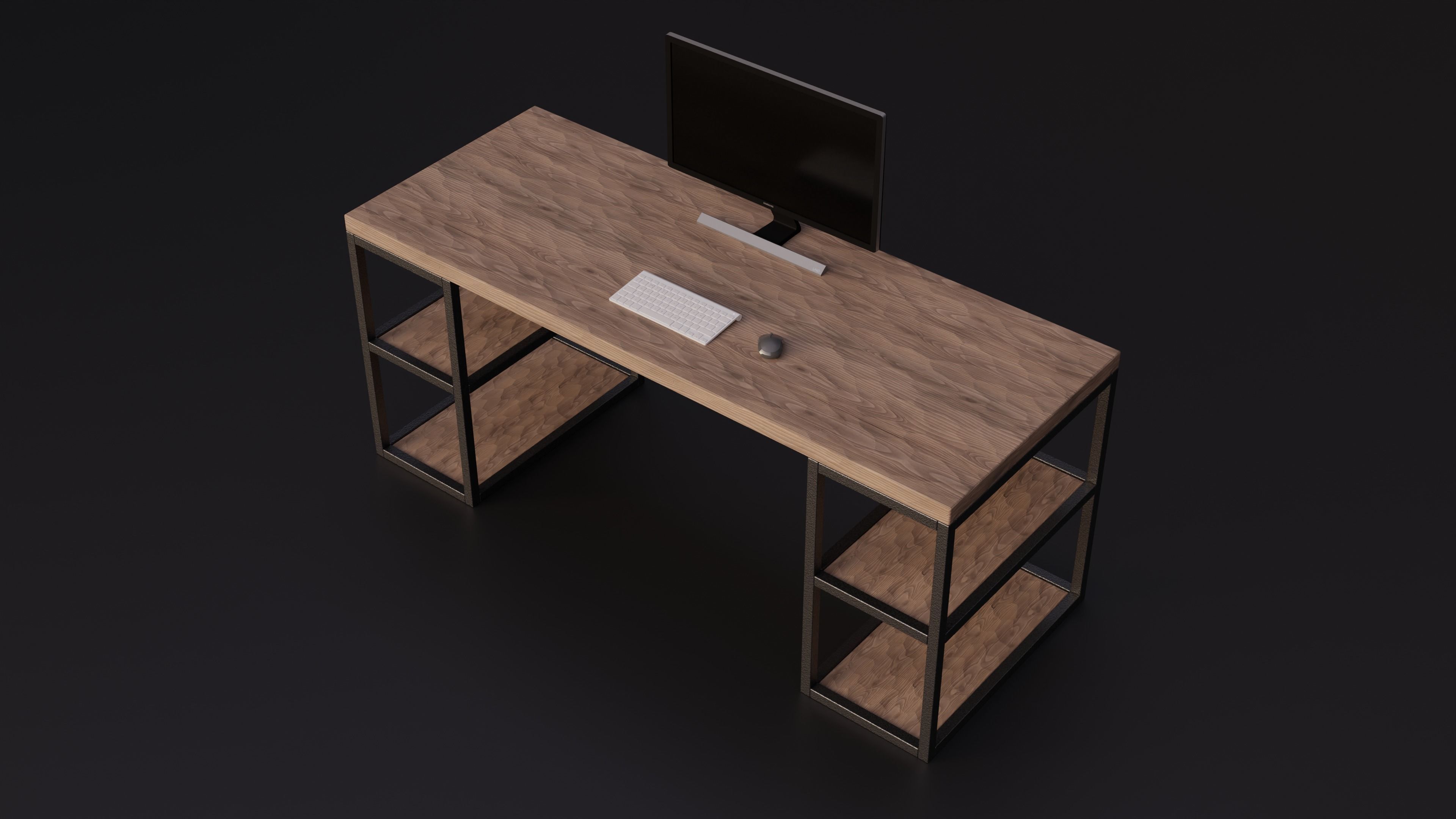 Modern Desk Table Design Free 3D model_6