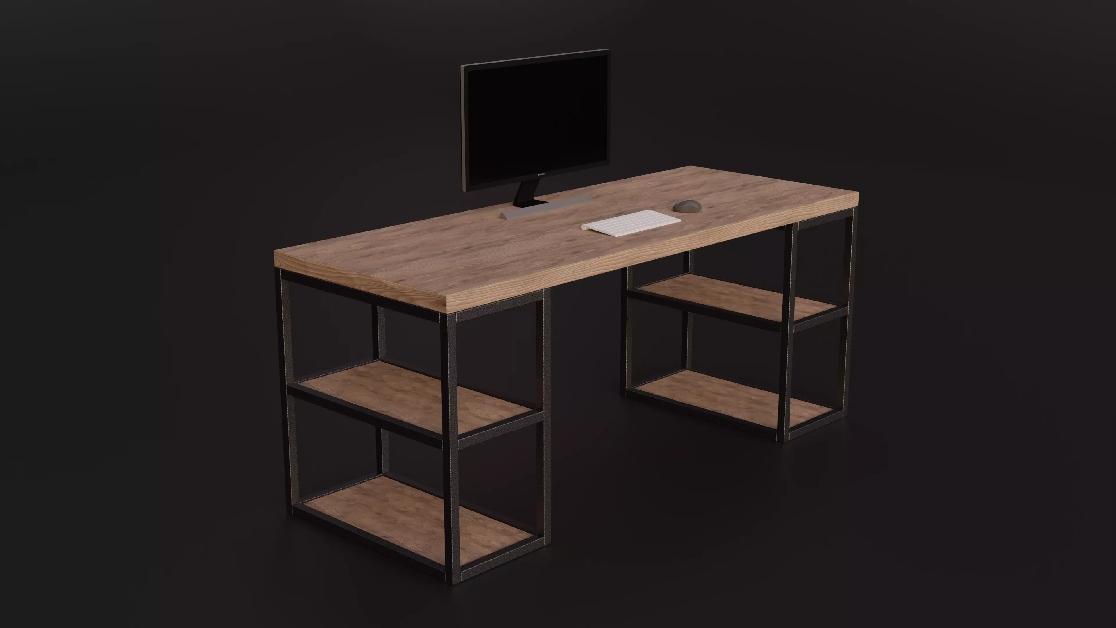 Modern Desk Table Design Free 3D model_0