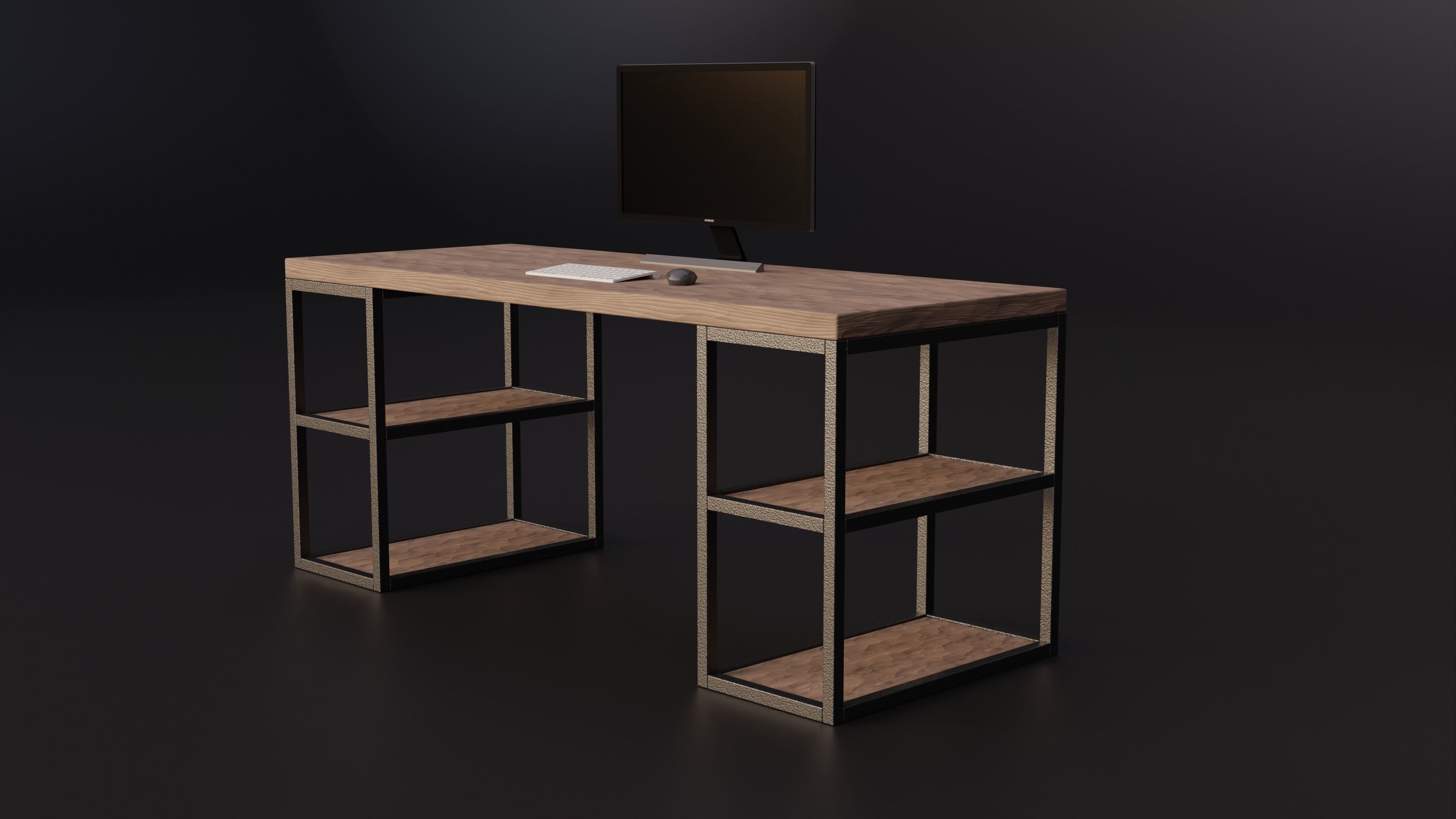 Modern Desk Table Design Free 3D model_5