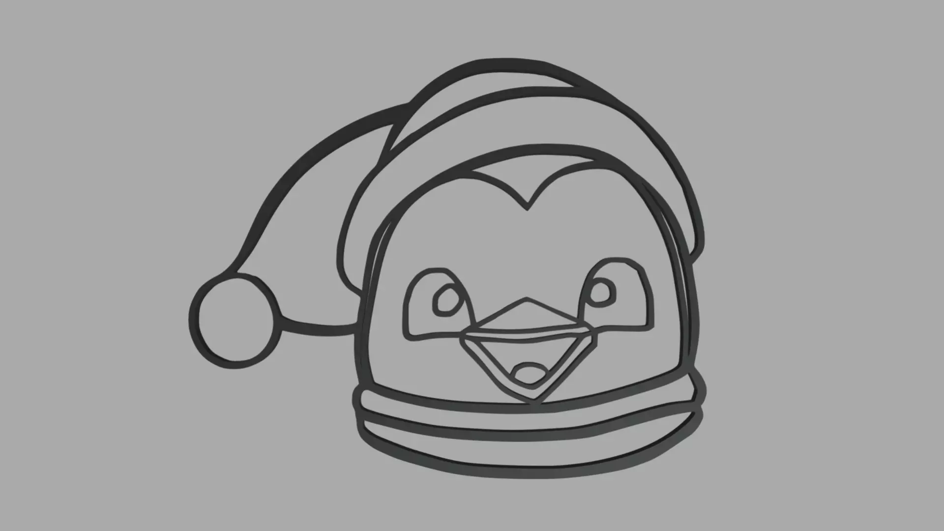 Christmas Penguin Wall Silhouette 01 3D print model_0