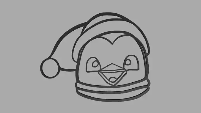 Christmas Penguin Wall Silhouette 01 3D print model Christmas Penguin Wall Silhouette 01 3D print model