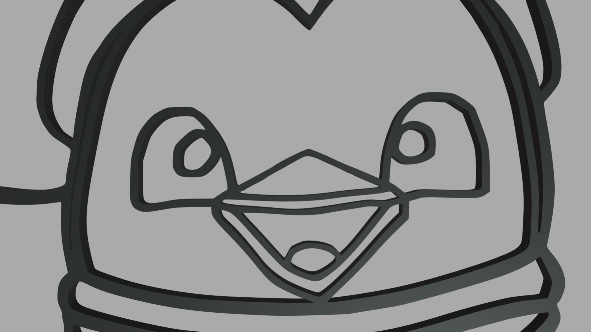 Christmas Penguin Wall Silhouette 01 3D print model_2