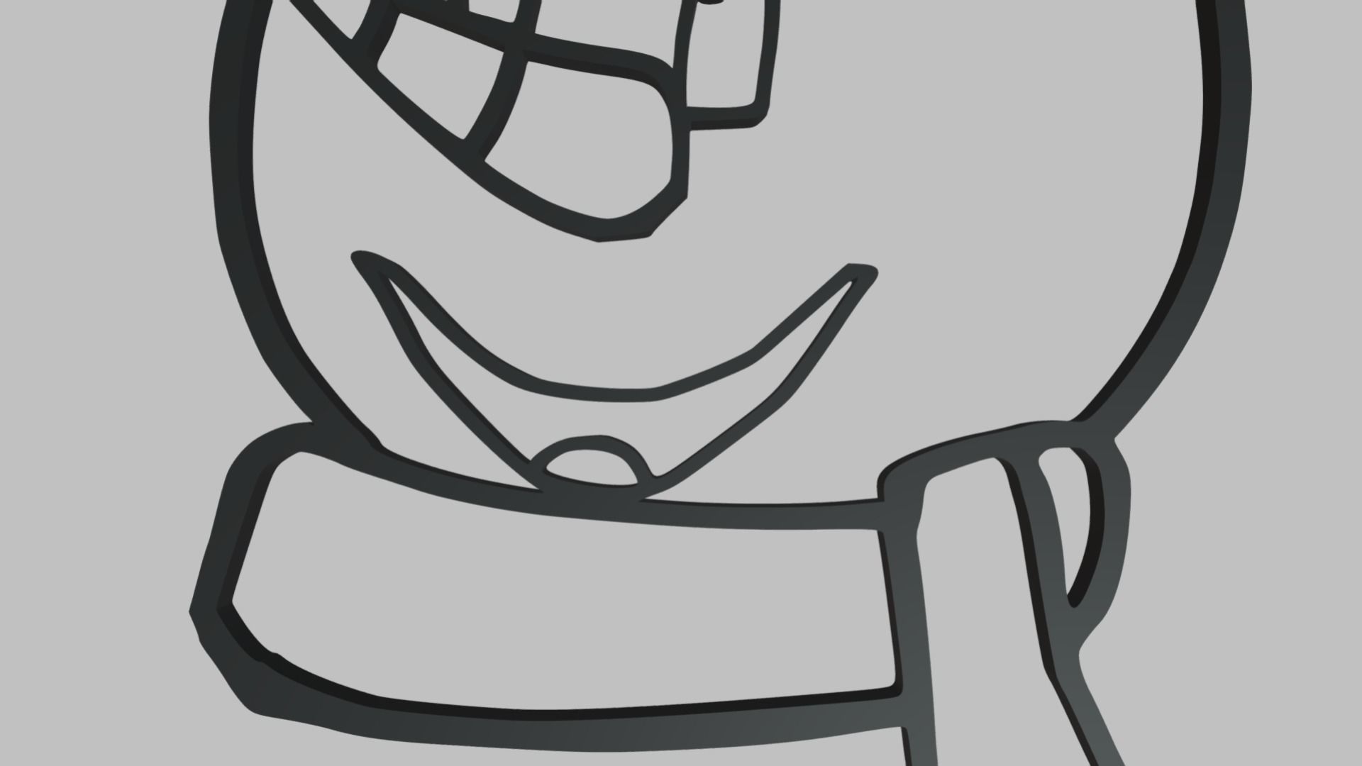 Snow Man Wall Silhouette 01 3D print model_2