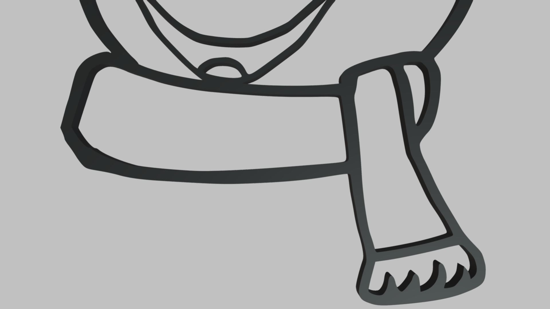 Snow Man Wall Silhouette 01 3D print model_1