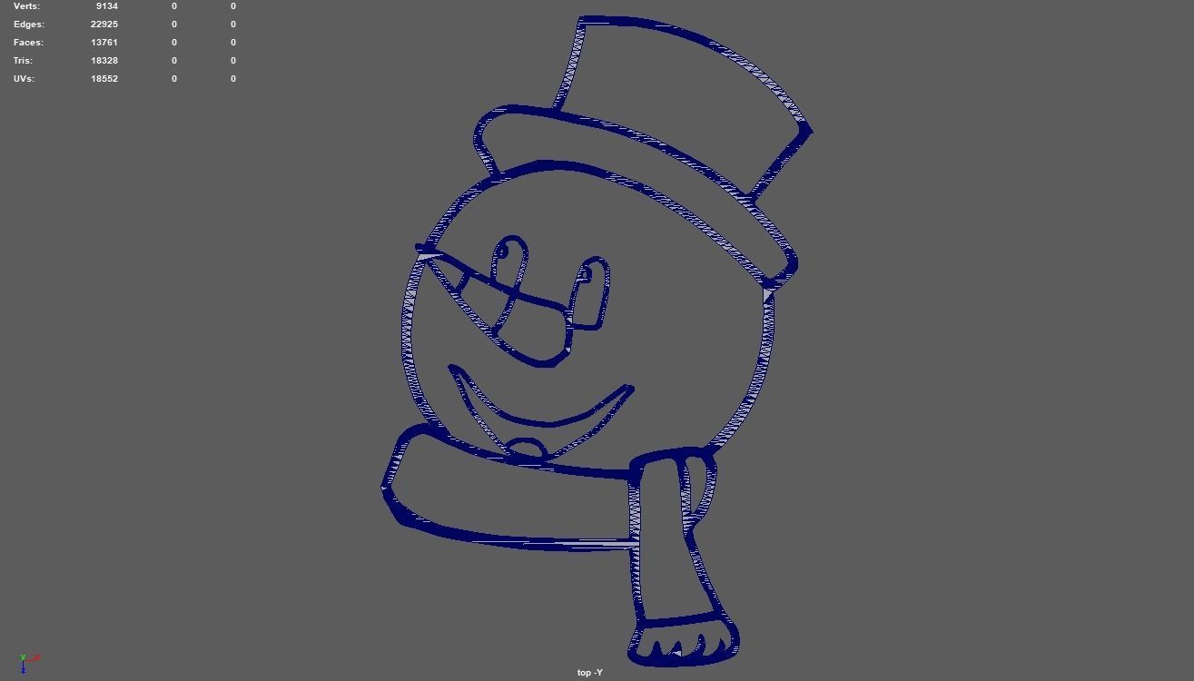 Snow Man Wall Silhouette 01 3D print model_6