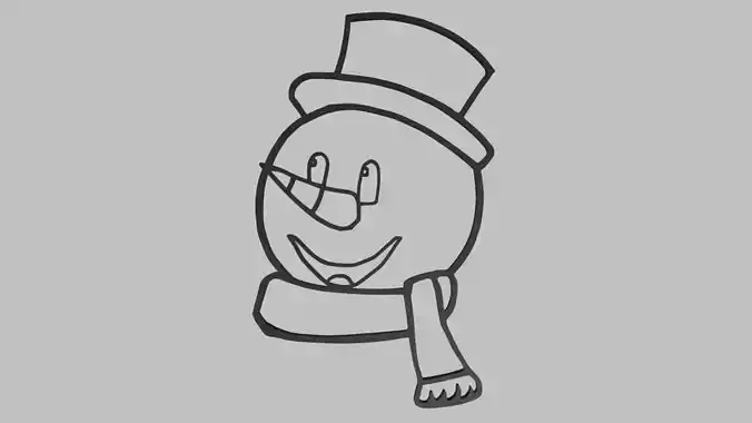 Snow Man Wall Silhouette 01 3D print model