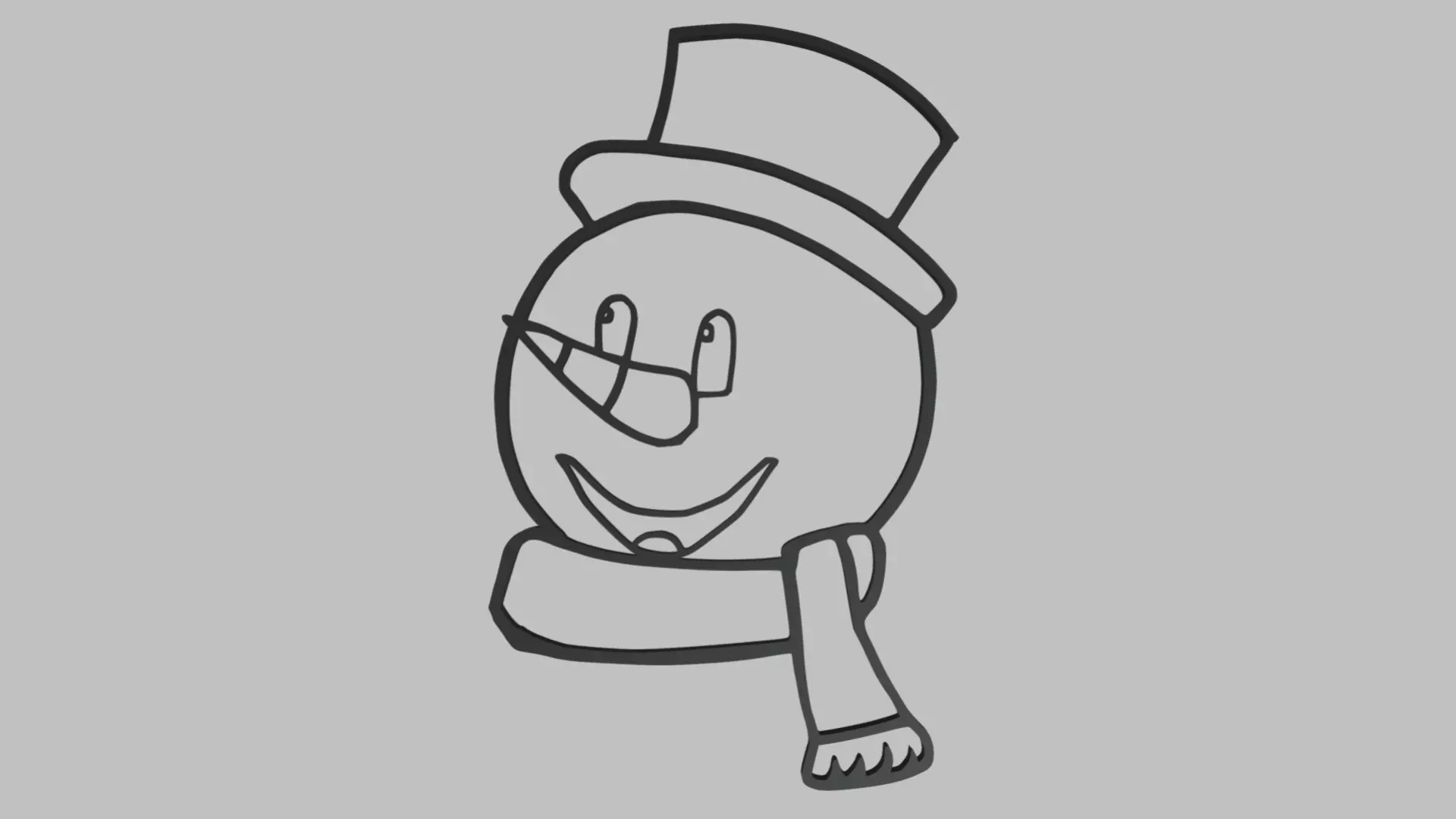 Snow Man Wall Silhouette 01 3D print model_0