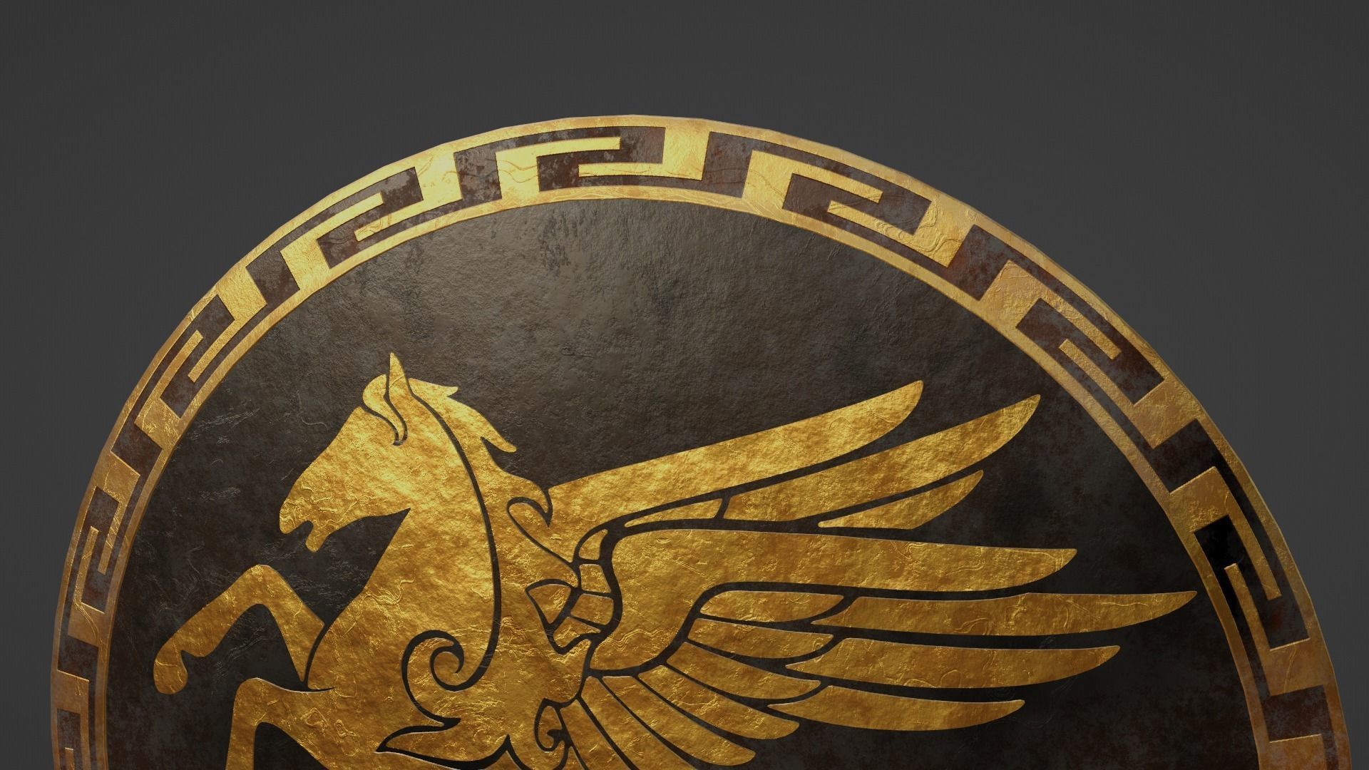 Ancient Greek City State Shield - Corinth 3D model_1