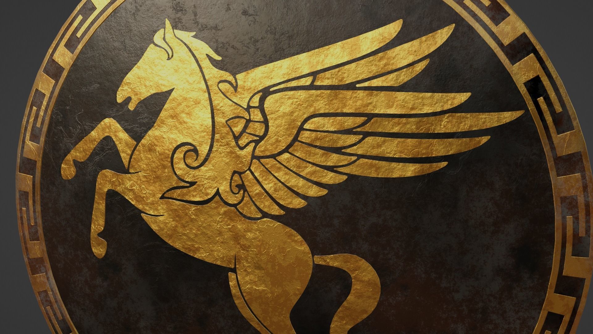 Ancient Greek City State Shield - Corinth 3D model_4