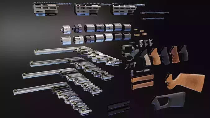 Ruger GP100 Pack Low-poly 3D model