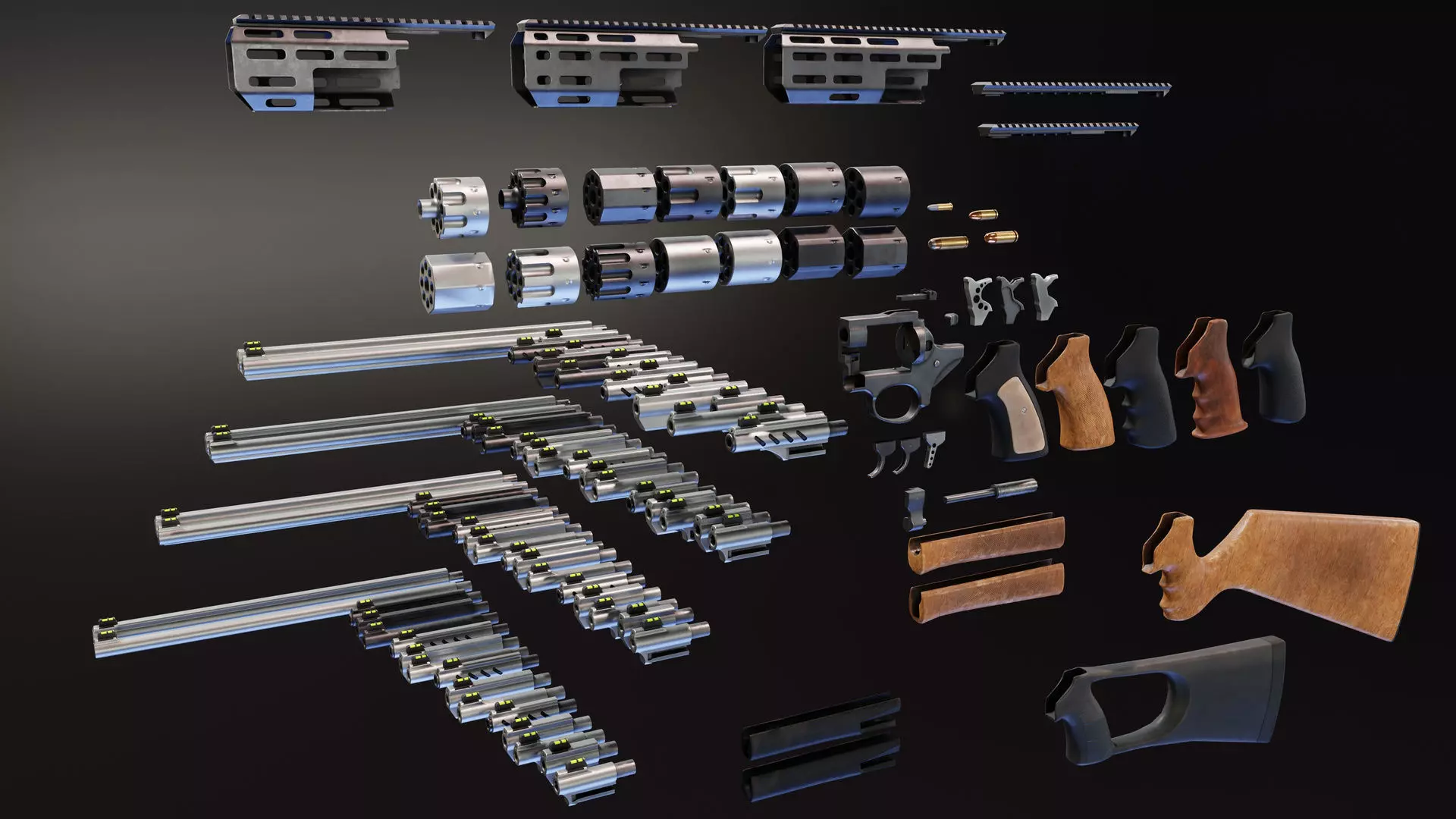 Ruger GP100 Pack Low-poly 3D model_0