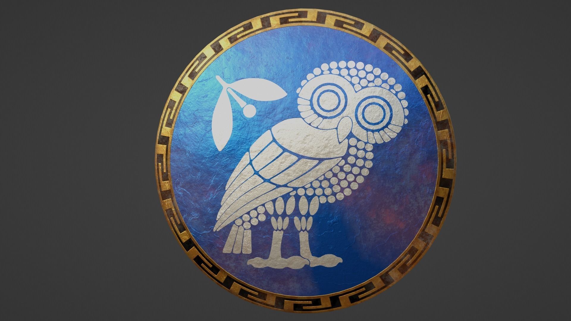 Ancient Greek City State Shields 3D Model Collection_4