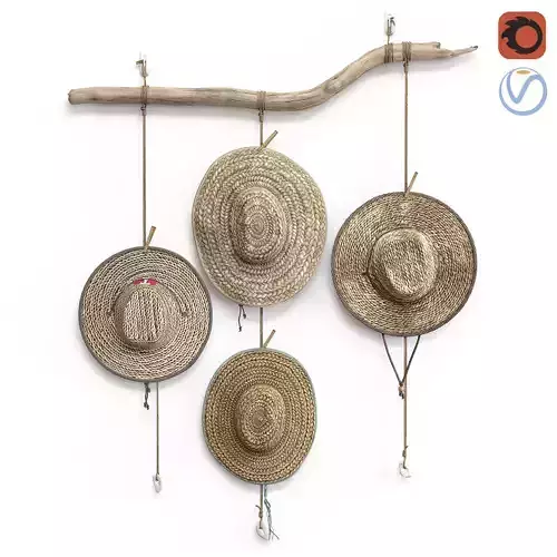 Hat Hanger wall boho decoration 3D model