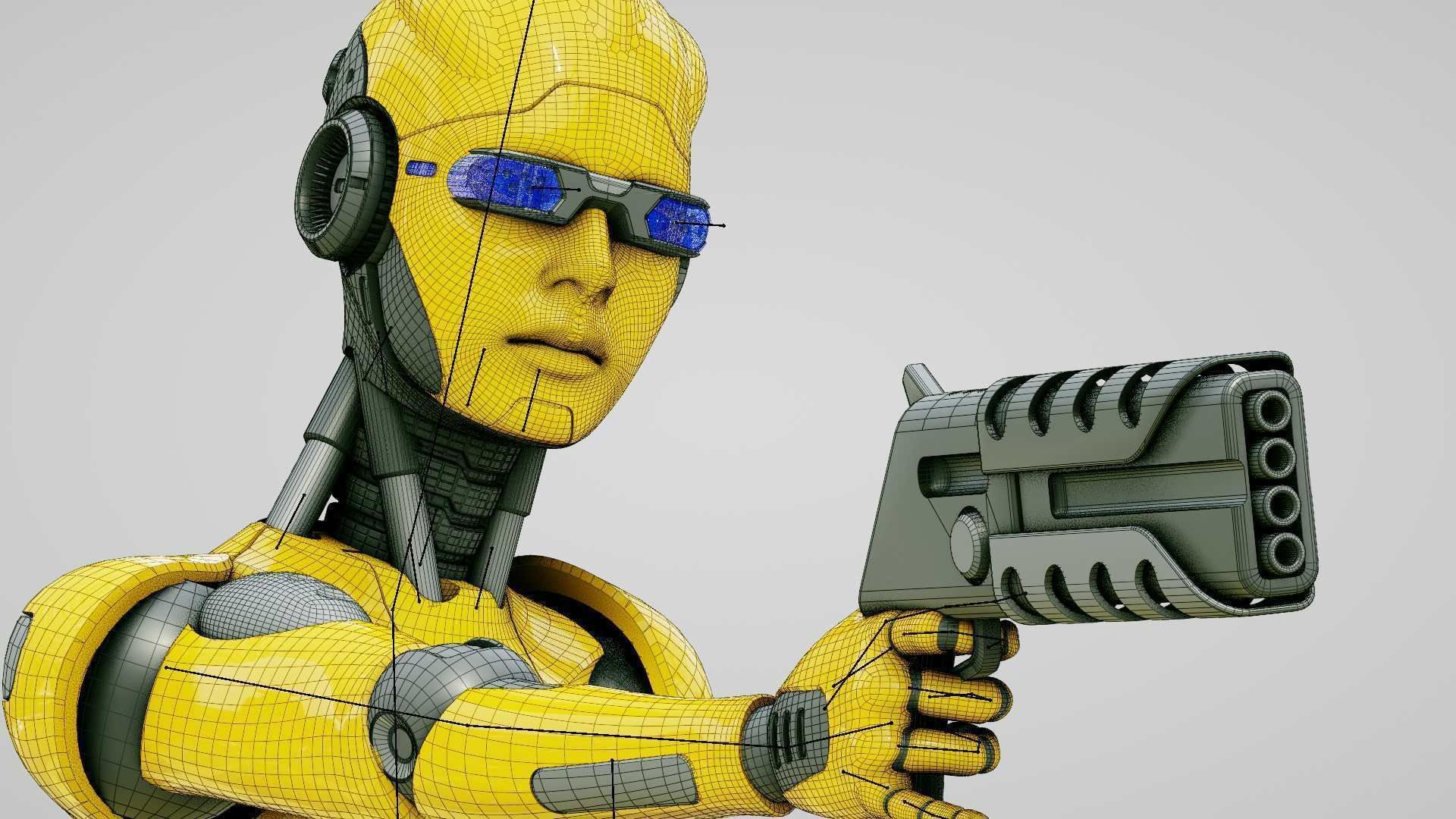 ANDROID OMEGA-C  RIGGED 3D model_36