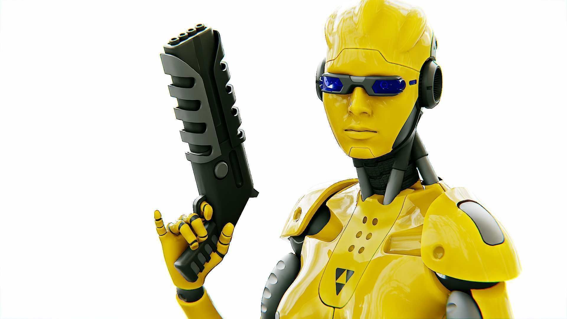 ANDROID OMEGA-C  RIGGED 3D model_1