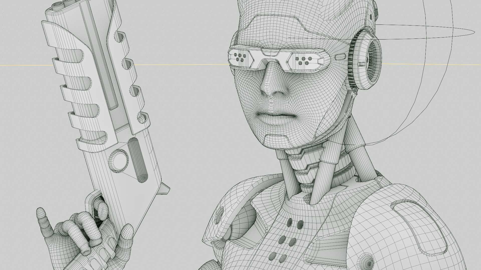 ANDROID OMEGA-C  RIGGED 3D model_38