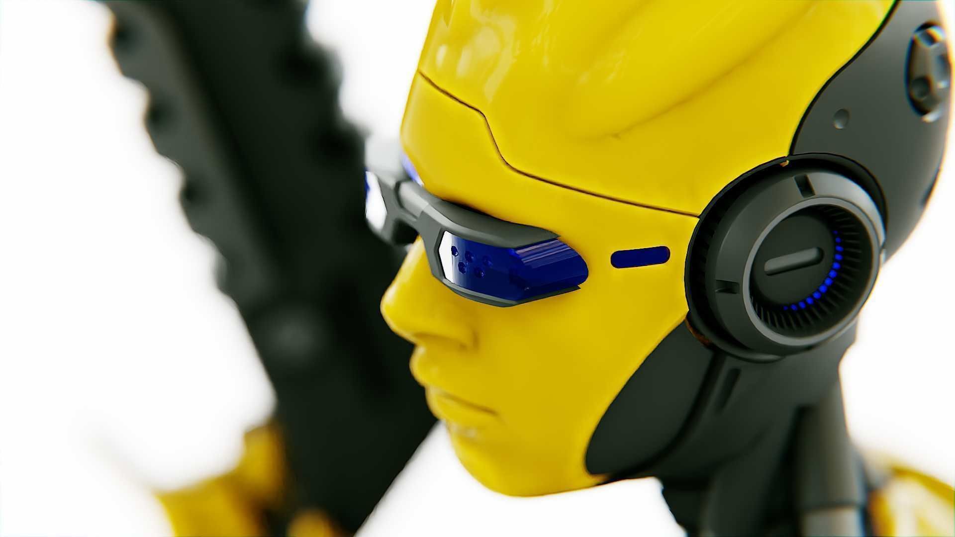 ANDROID OMEGA-C  RIGGED 3D model_13