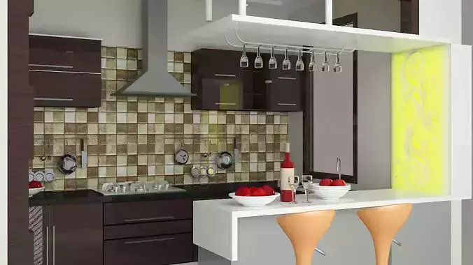 Kitchen modern design in kerala