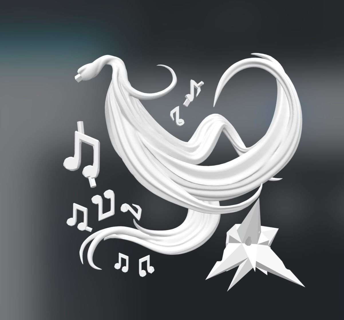 Hatsune Miku 3D print model_3