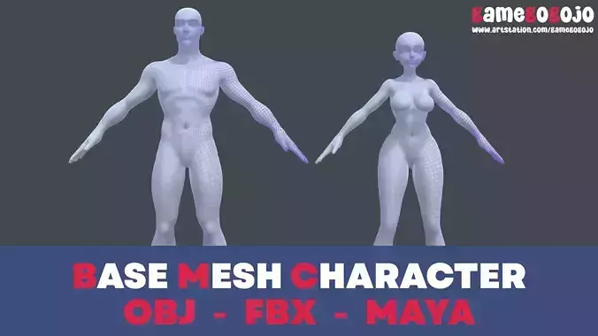 Base Mesh Character Pack 3D model