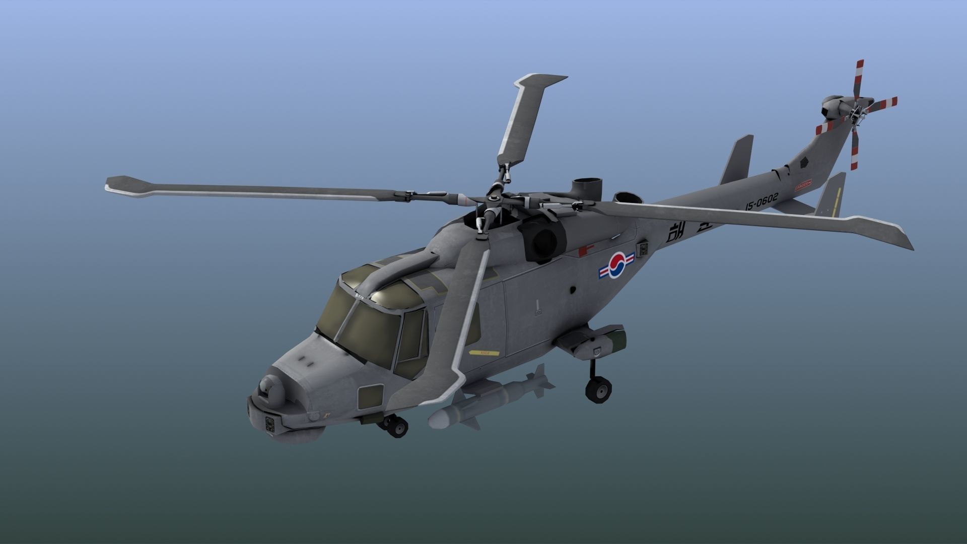 Wildcat Helicopter ROKN LD1 Low-poly 3D model_1