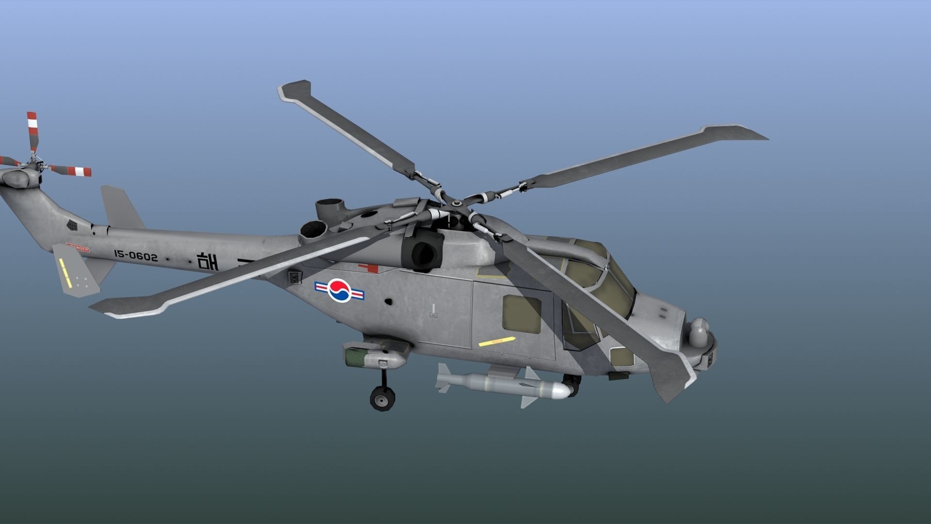 Wildcat Helicopter ROKN LD1 Low-poly 3D model_10