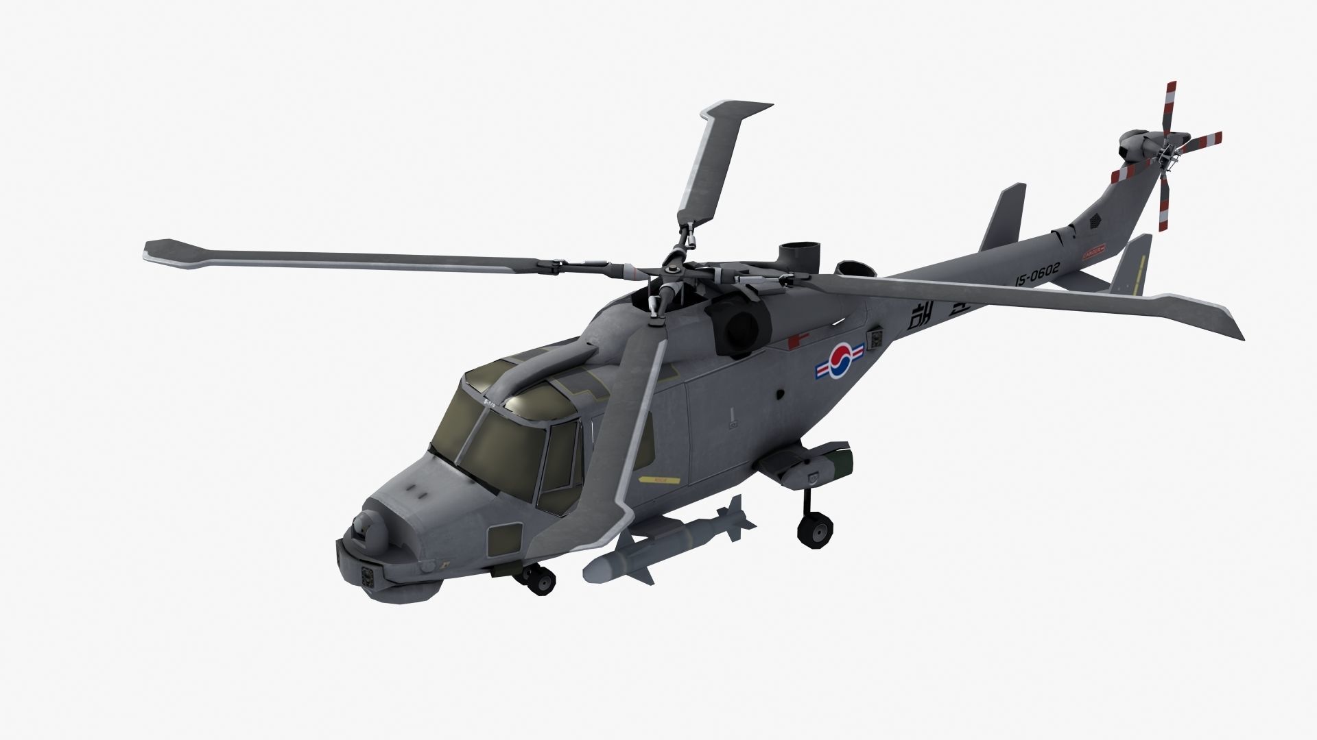 Wildcat Helicopter ROKN LD1 Low-poly 3D model_22
