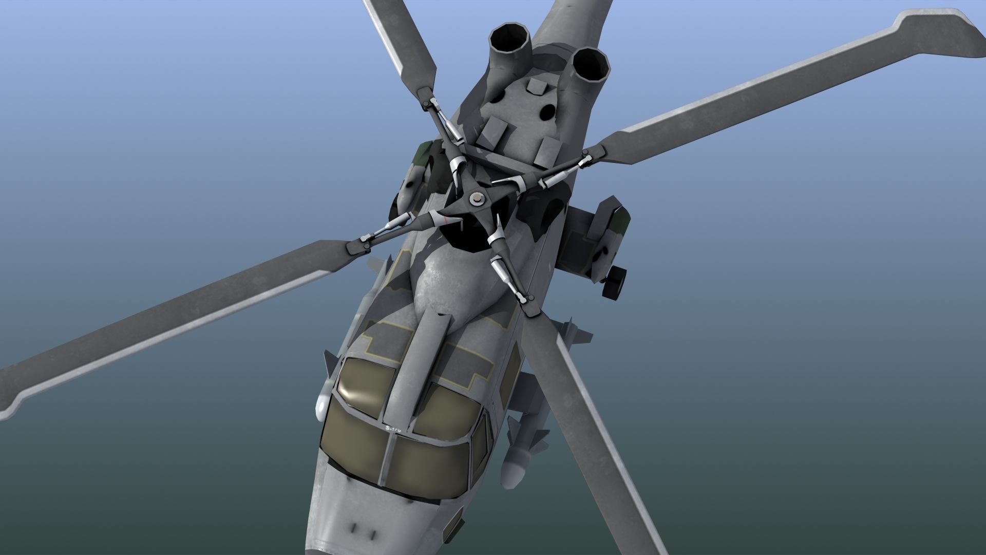 Wildcat Helicopter ROKN LD1 Low-poly 3D model_2