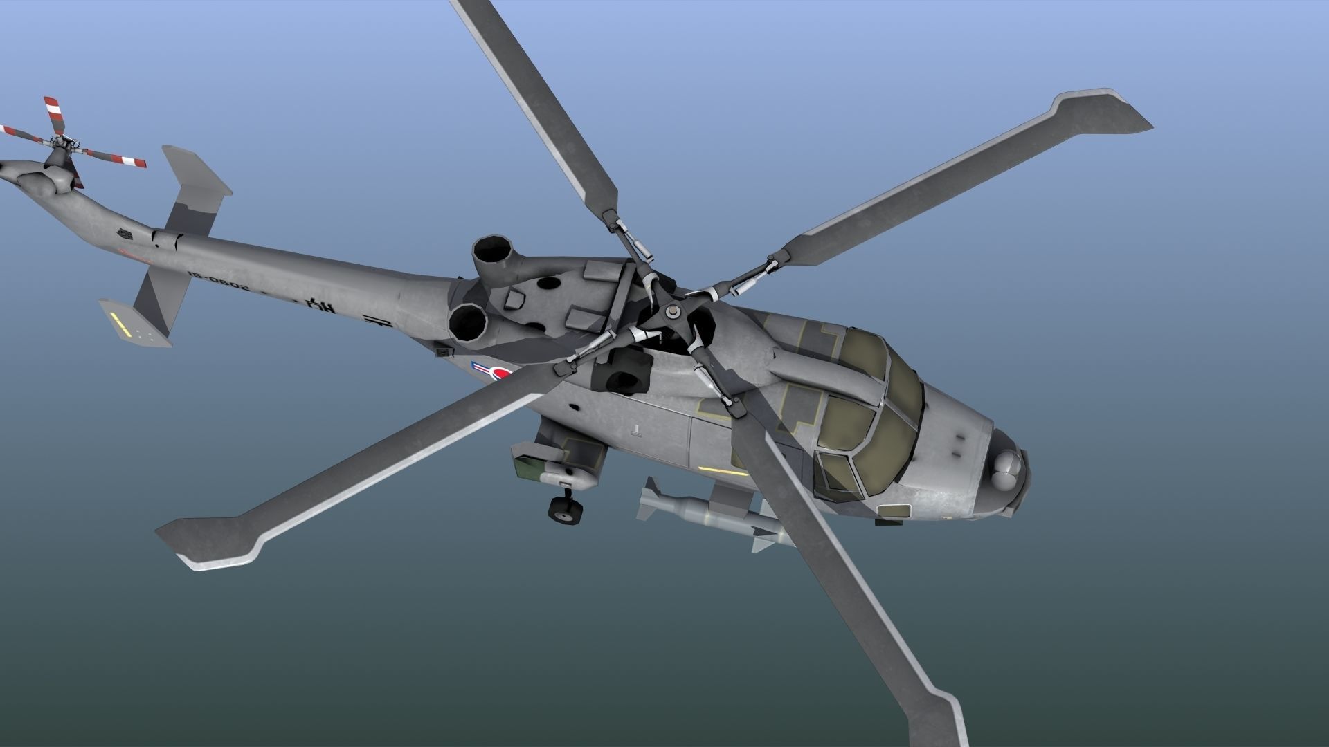 Wildcat Helicopter ROKN LD1 Low-poly 3D model_3