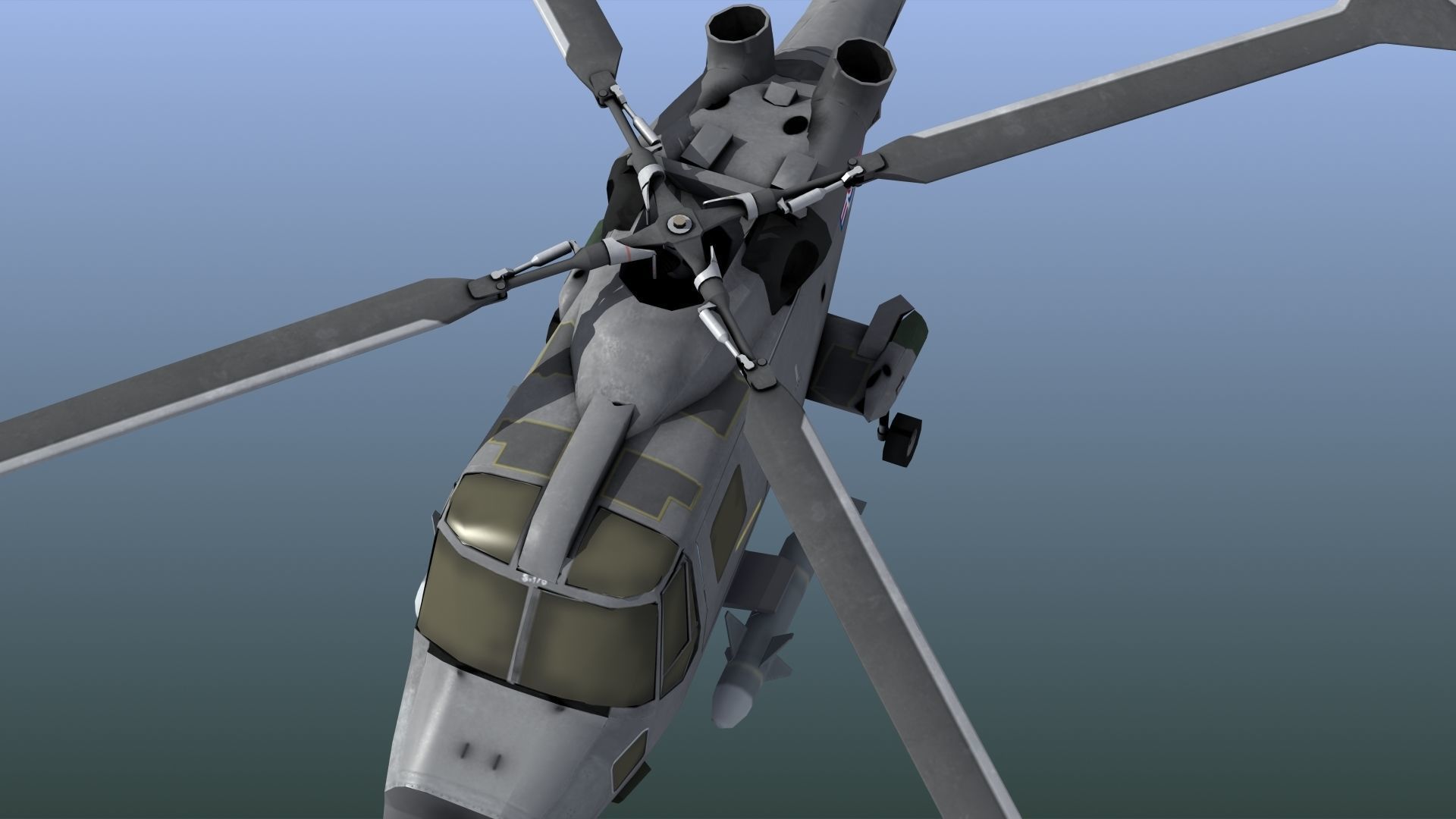 Wildcat Helicopter ROKN LD1 Low-poly 3D model_4