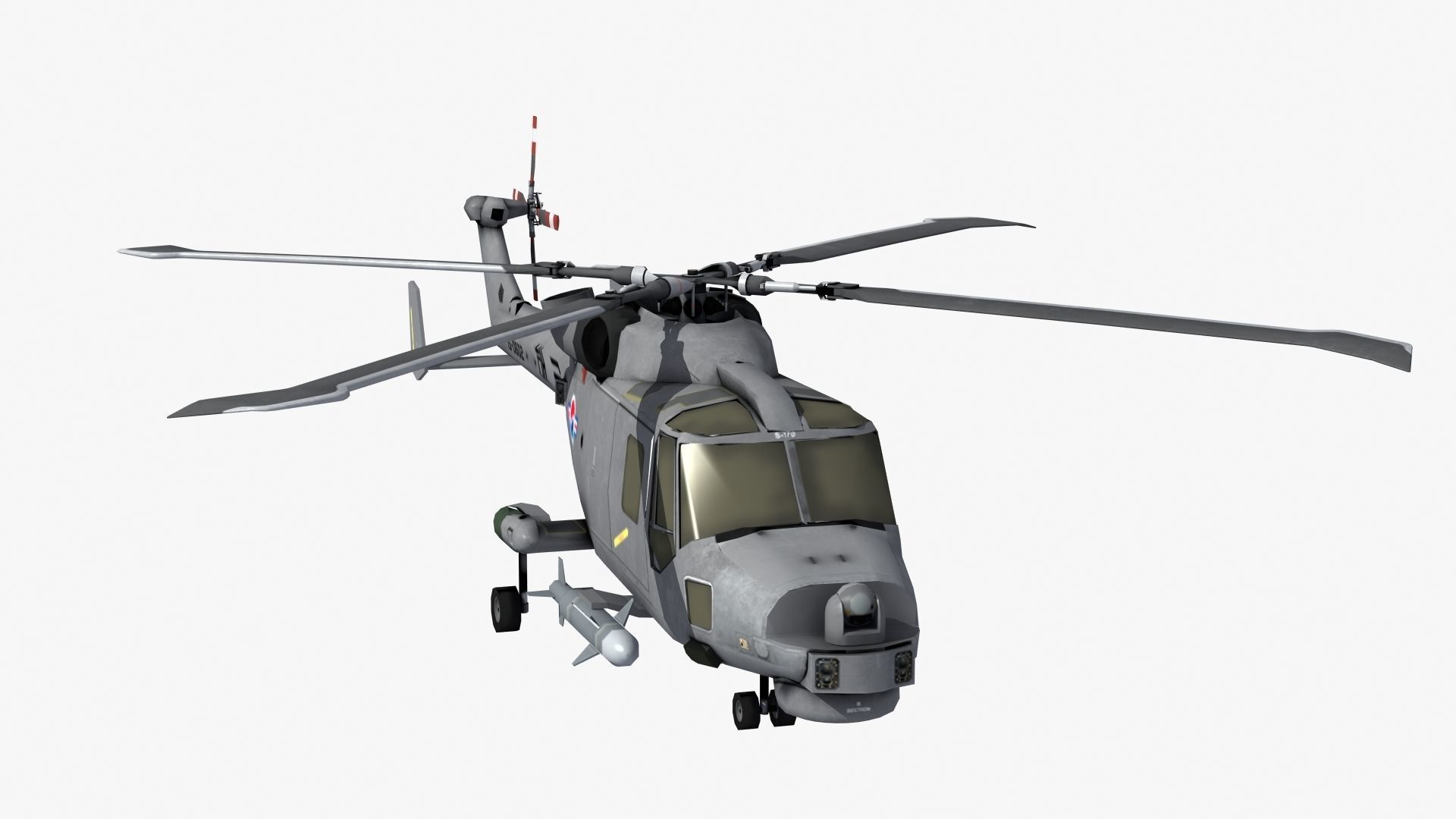 Wildcat Helicopter ROKN LD1 Low-poly 3D model_33