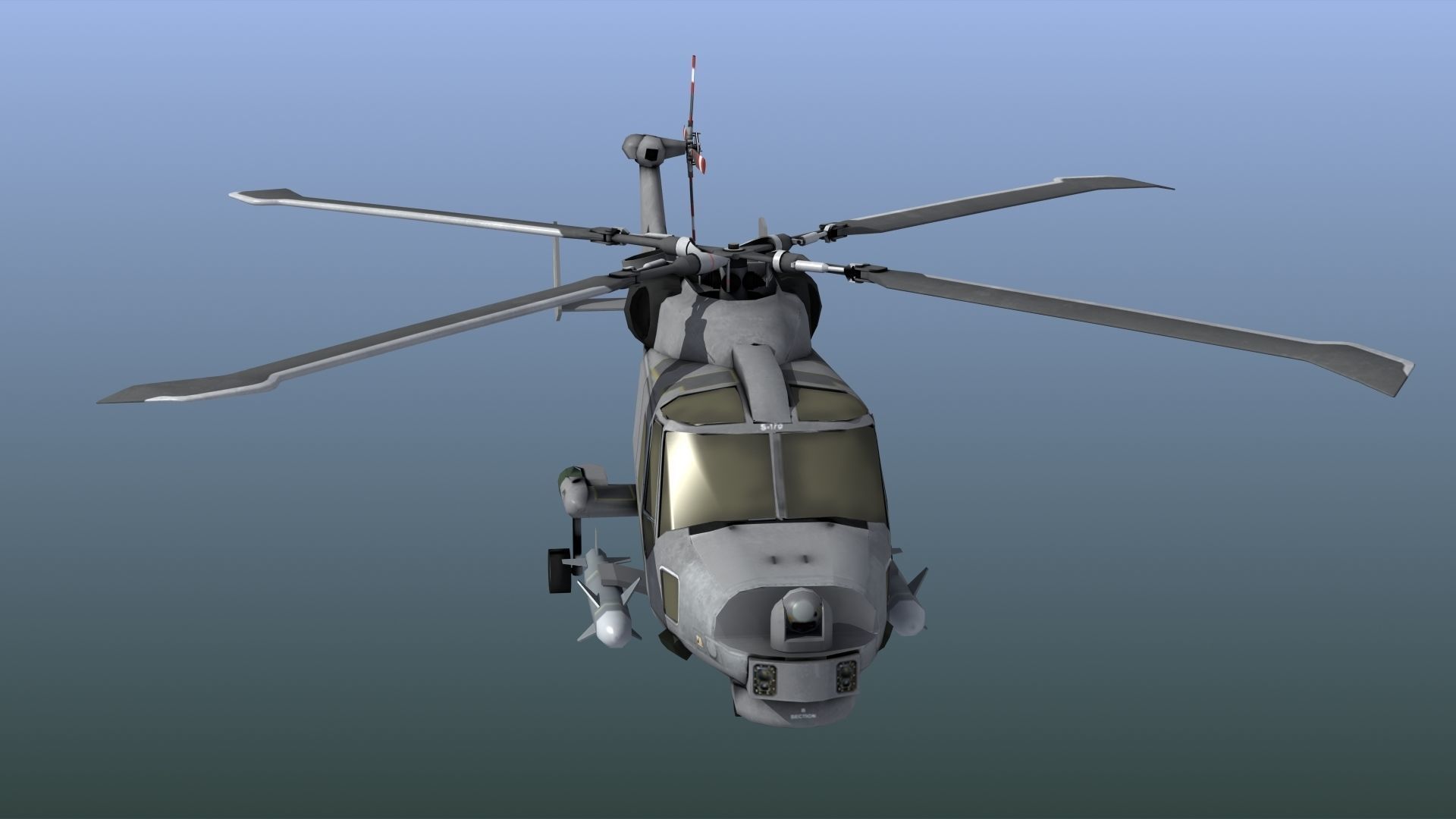 Wildcat Helicopter ROKN LD1 Low-poly 3D model_15