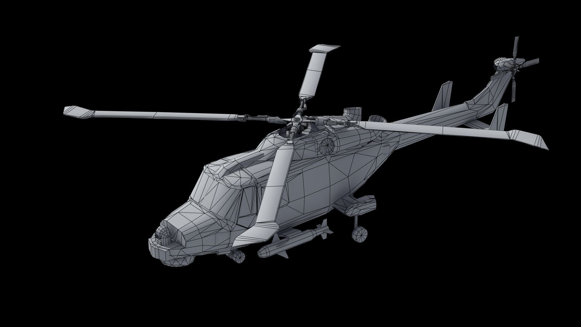Wildcat Helicopter ROKN LD1 Low-poly 3D model_40