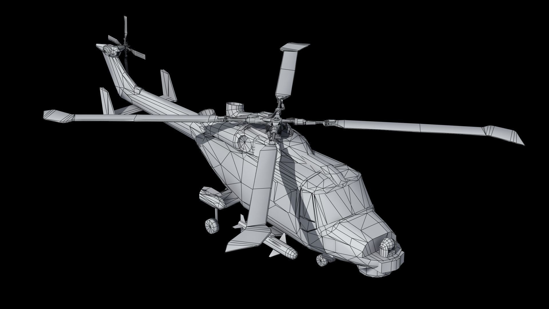 Wildcat Helicopter ROKN LD1 Low-poly 3D model_41