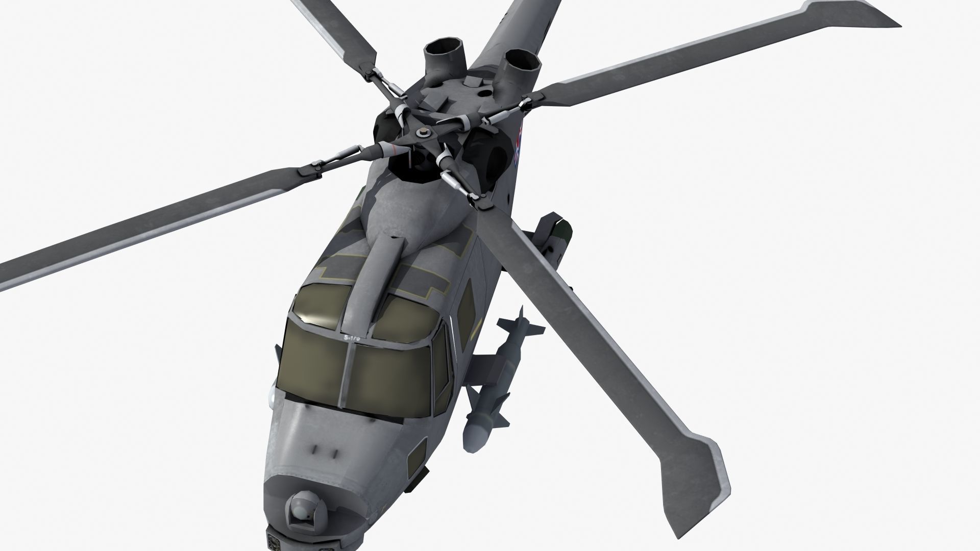 Wildcat Helicopter ROKN LD1 Low-poly 3D model_27