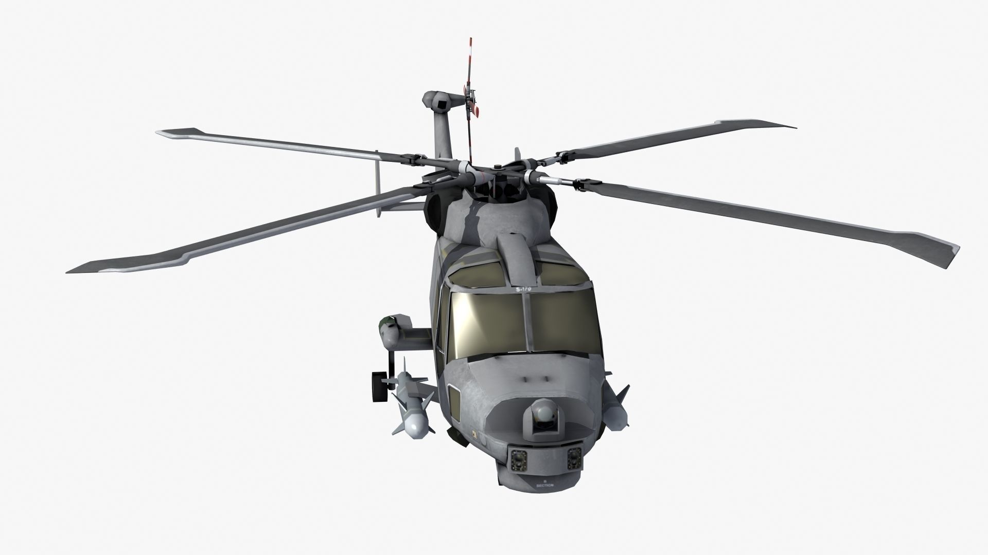 Wildcat Helicopter ROKN LD1 Low-poly 3D model_34