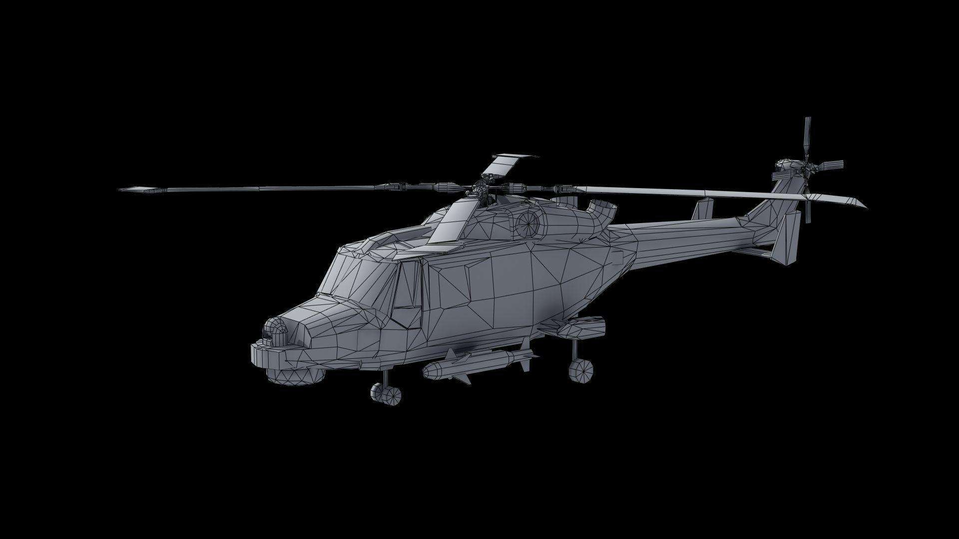 Wildcat Helicopter ROKN LD1 Low-poly 3D model_45