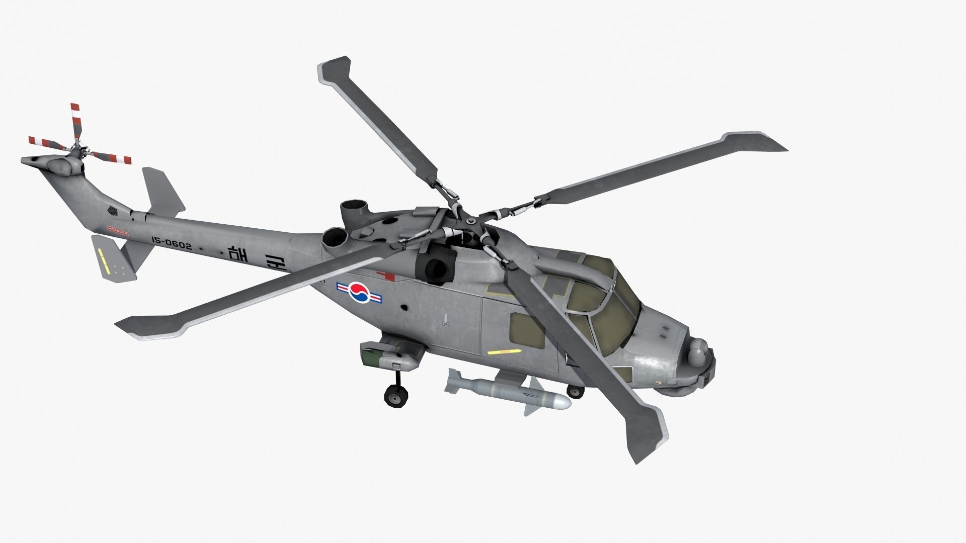 Wildcat Helicopter ROKN LD1 Low-poly 3D model_29