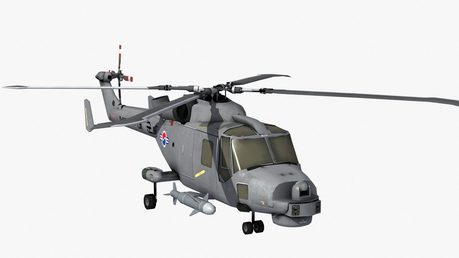 Wildcat Helicopter ROKN LD1 Low-poly 3D model_32