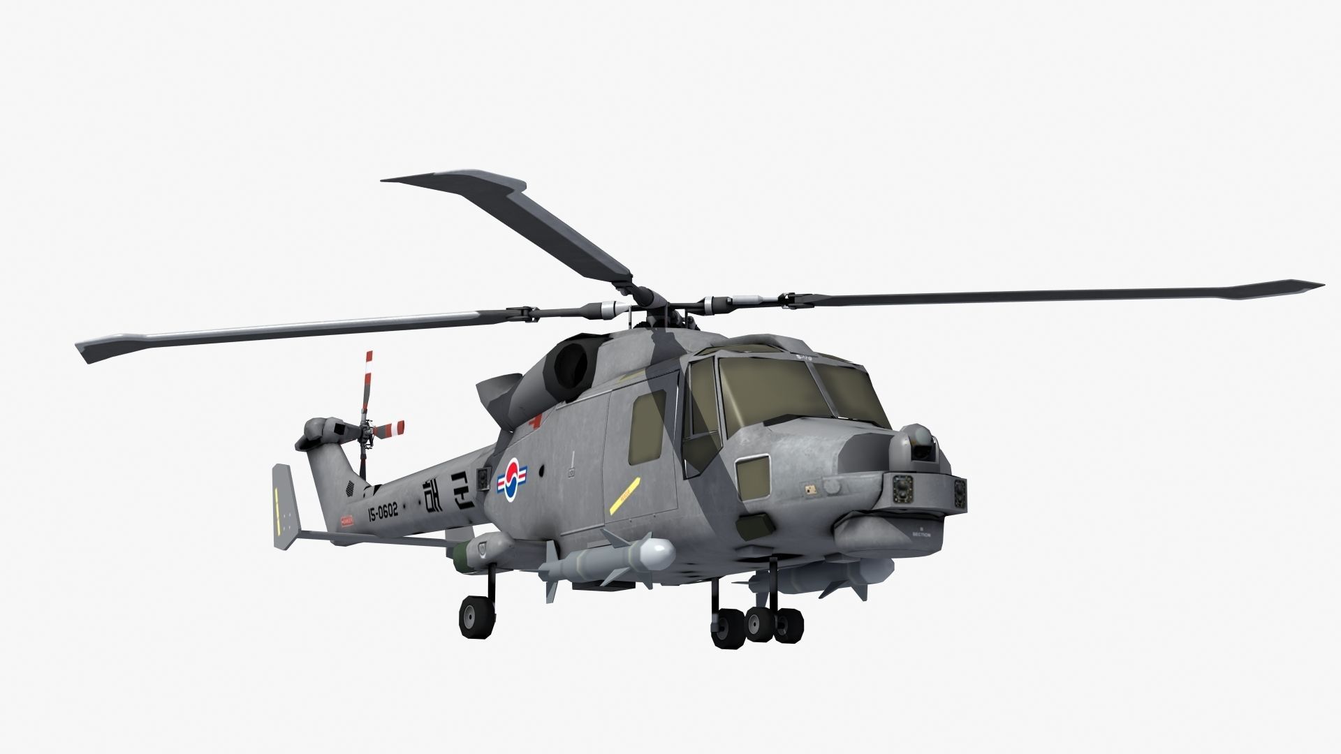 Wildcat Helicopter ROKN LD1 Low-poly 3D model_38