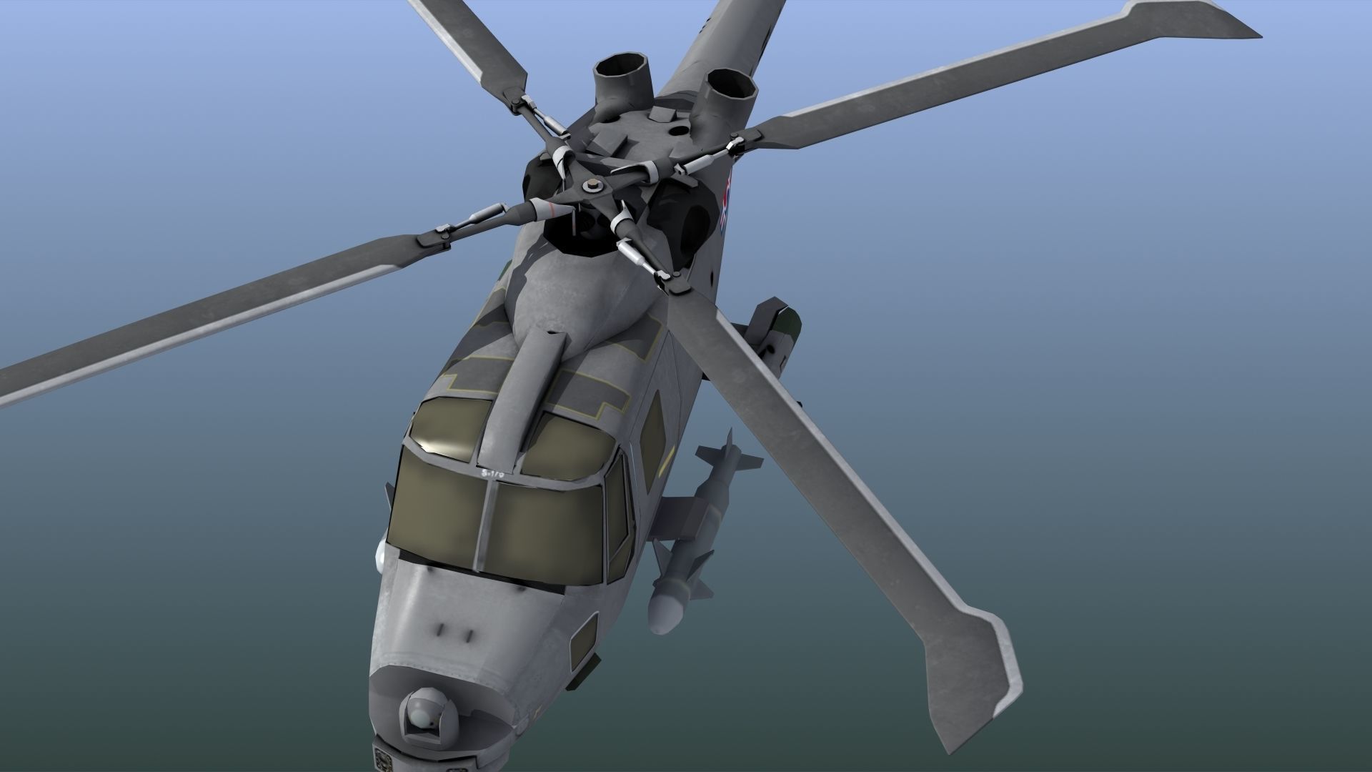 Wildcat Helicopter ROKN LD1 Low-poly 3D model_6