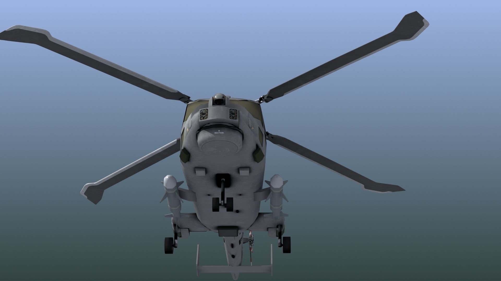 Wildcat Helicopter ROKN LD1 Low-poly 3D model_18