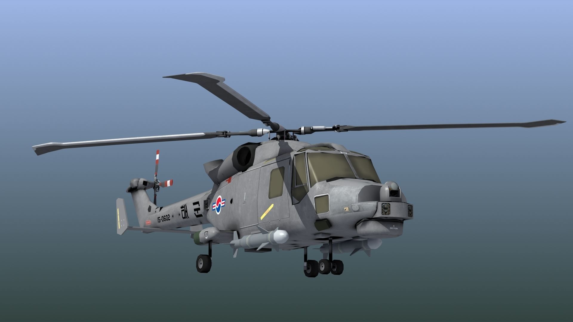 Wildcat Helicopter ROKN LD1 Low-poly 3D model_19