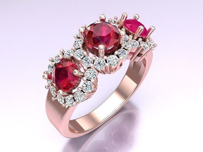 Diamond Ring - Womens Rings - N3607 3D print model