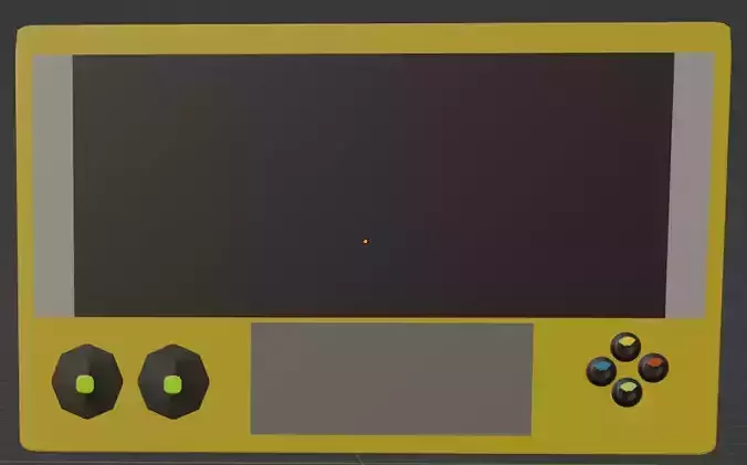 Low Poly Yellow Game Console