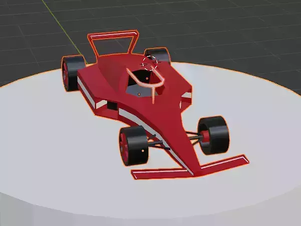 Low Poly Red Formula Car 3D Model