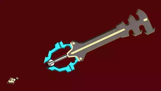 Kingdom Hearts Birth by Sleep - Terra Earthshaker keyblade 3D print model